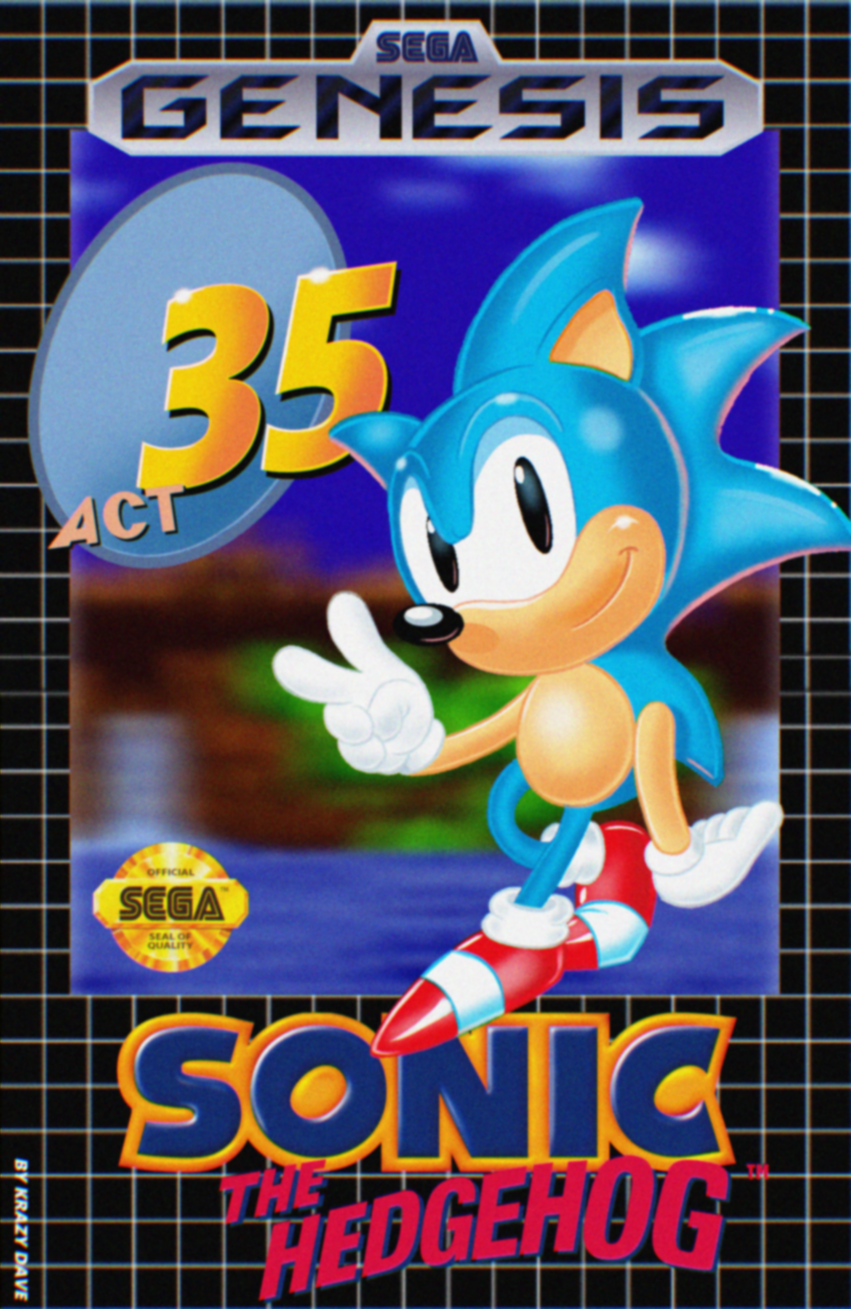 Sonic 35th Anniversary Sega Genesis Cover