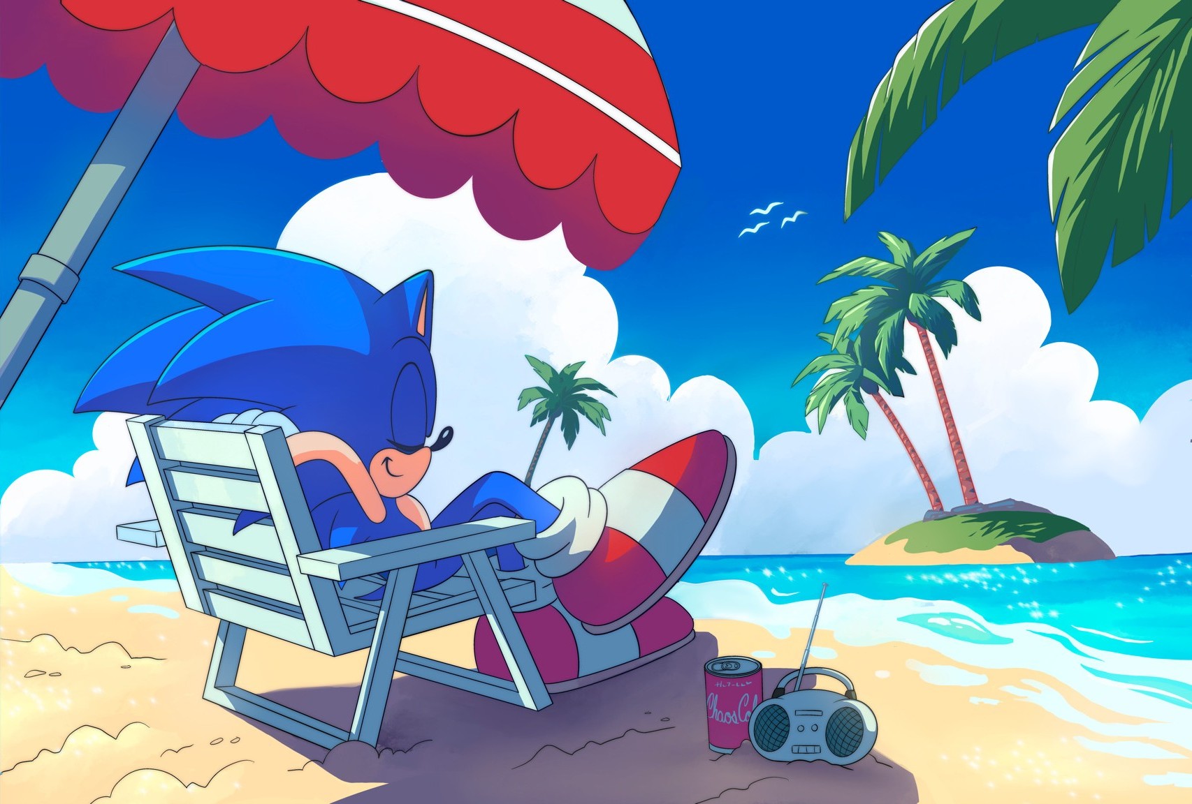 Sonic Chilling at the Beach