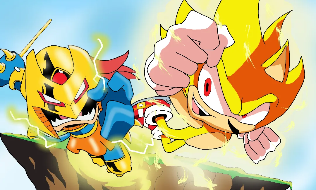 Sonic vs Enerjak comic page redraw