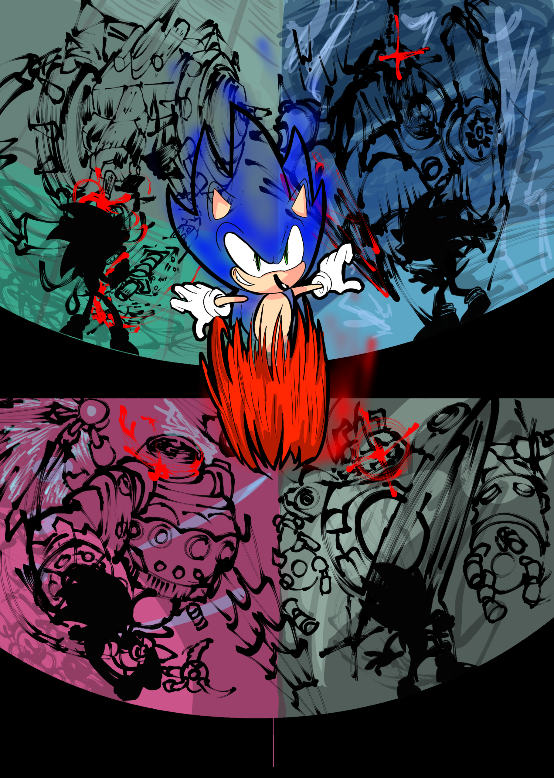 Sonic IDW panel tome 1 redraw my Style